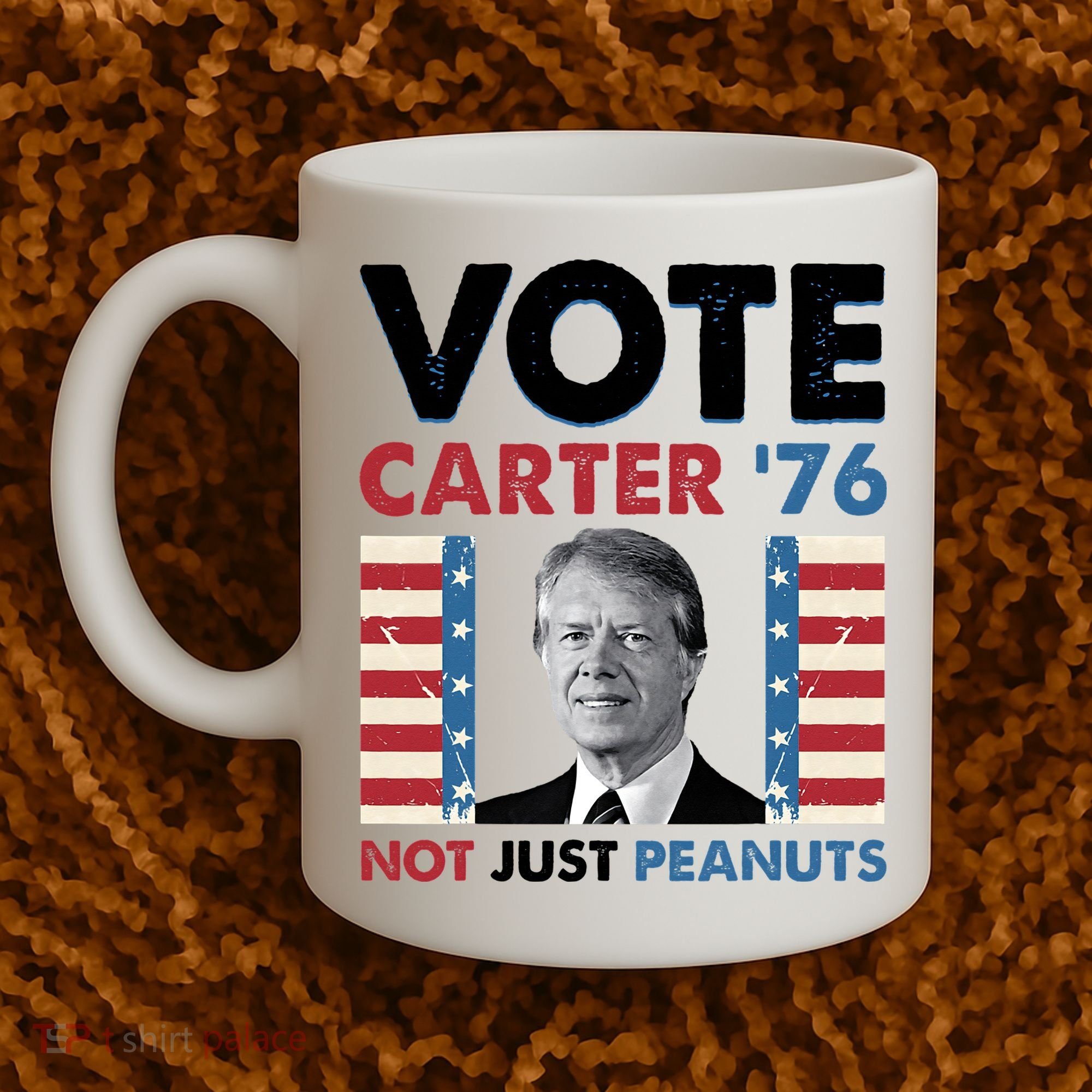 Jimmy Carter Vote Carter '76 Not Just Peanuts Coffee Mug
