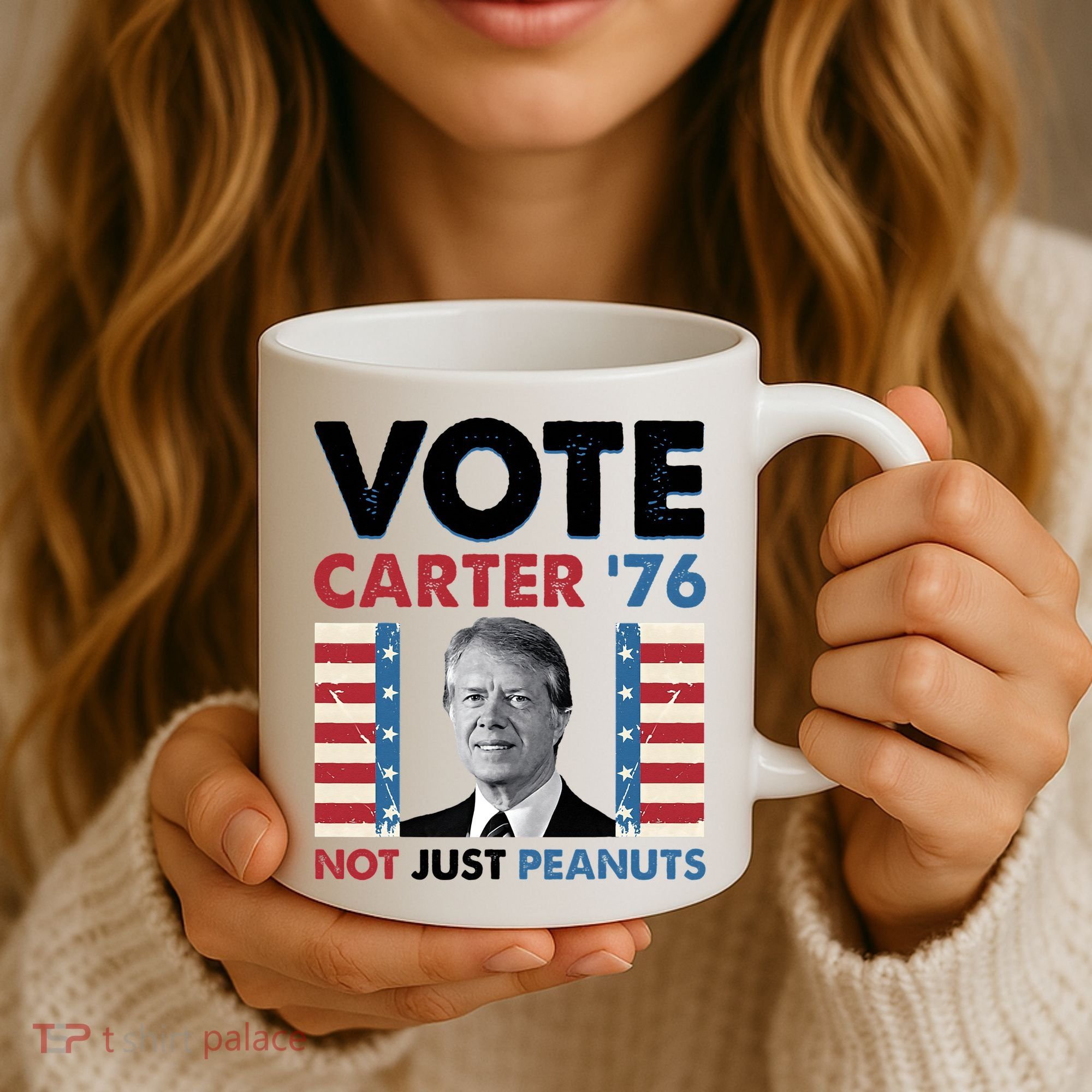 Jimmy Carter Vote Carter '76 Not Just Peanuts Coffee Mug