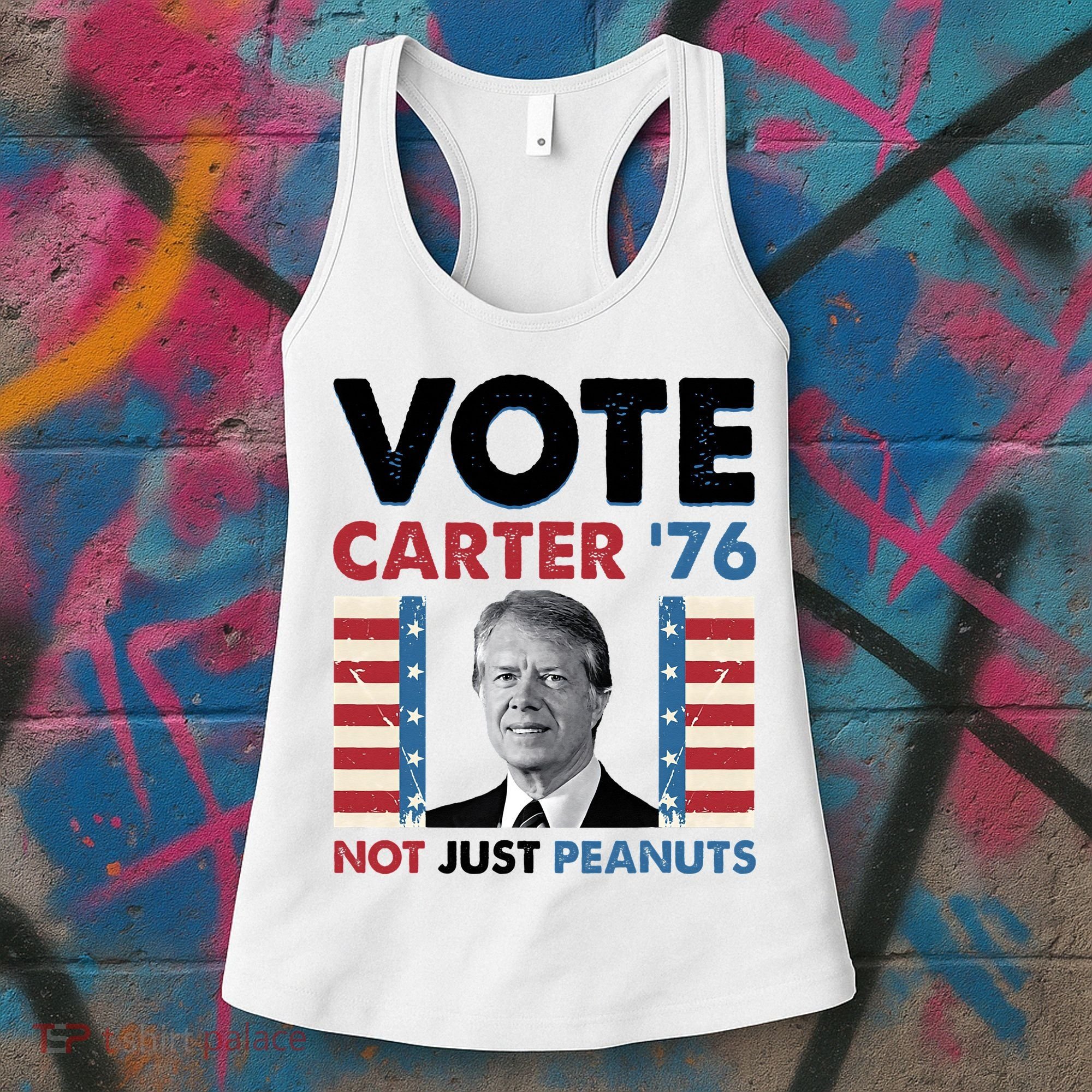Jimmy Carter Vote Carter '76 Not Just Peanuts Women's Tank Top