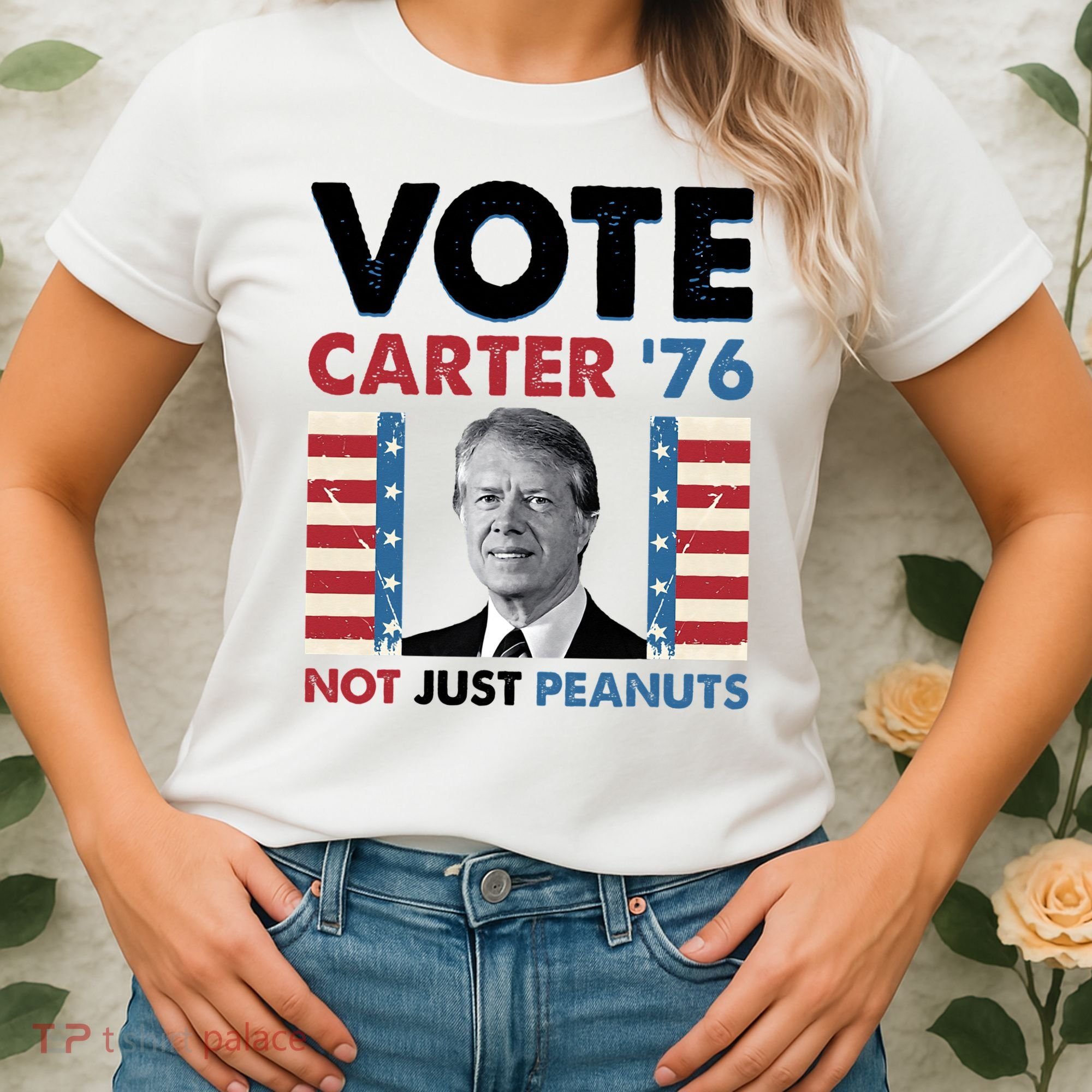 Jimmy Carter Vote Carter '76 Not Just Peanuts Women's T-Shirt