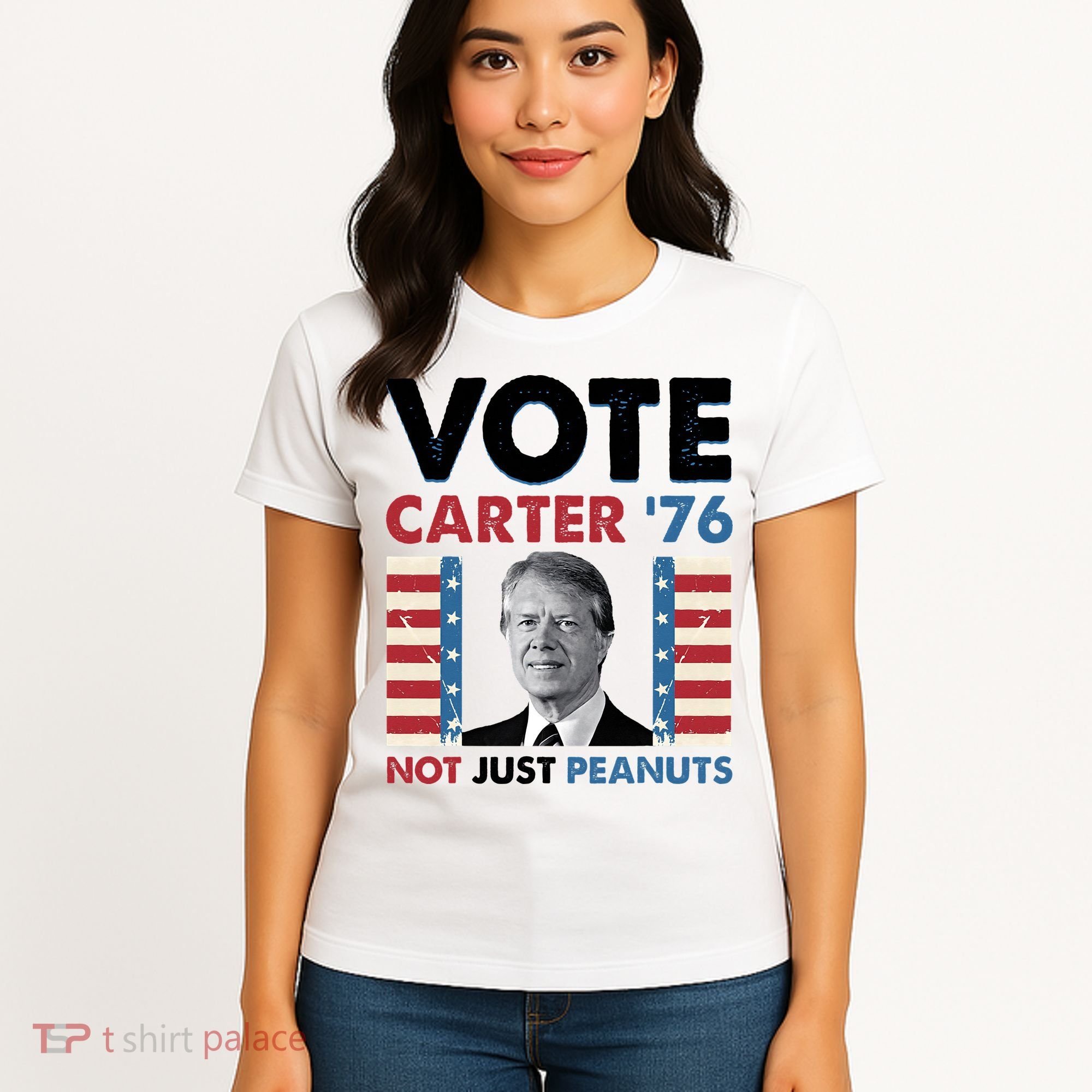 Jimmy Carter Vote Carter '76 Not Just Peanuts Women's T-Shirt
