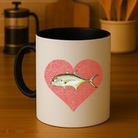 Jack Crevalle Valentines Day Fish Love Fingerprint Gift Coffee Mug thumb 4