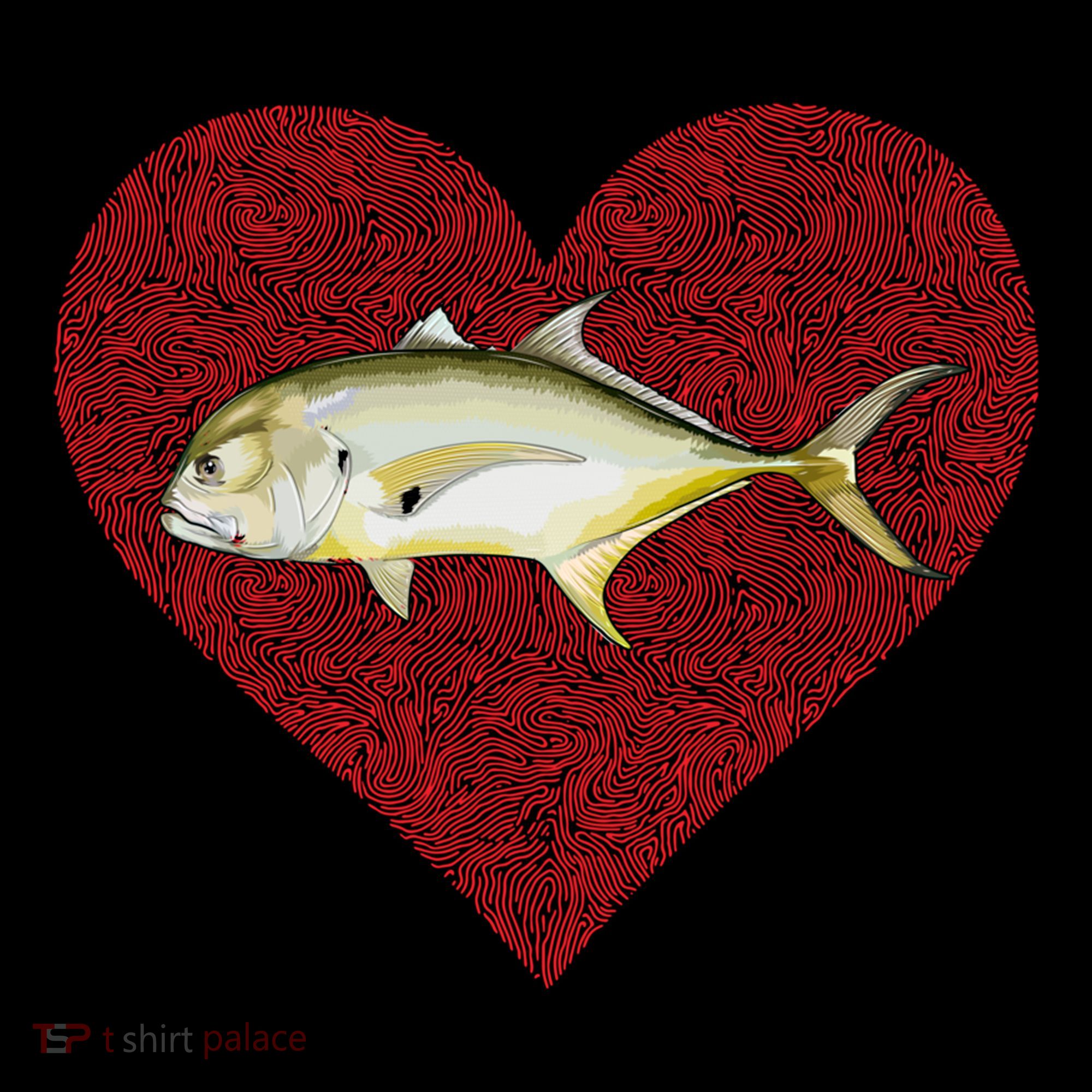 Jack Crevalle Valentines Day Fish Love Fingerprint Gift Coffee Mug