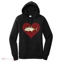 Jack Crevalle Valentines Day Fish Love Fingerprint Gift Women's Hoodie thumb 0