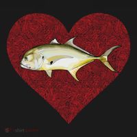 Jack Crevalle Valentines Day Fish Love Fingerprint Gift Women's Hoodie thumb 2