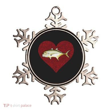 Jack Crevalle Valentines Day Fish Love Fingerprint Gift Ornament