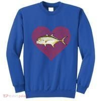 Jack Crevalle Valentines Day Fish Love Fingerprint Gift Sweatshirt thumb 0
