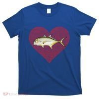 Jack Crevalle Valentines Day Fish Love Fingerprint Gift T-Shirt thumb 0