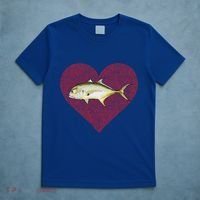 Jack Crevalle Valentines Day Fish Love Fingerprint Gift T-Shirt thumb 5