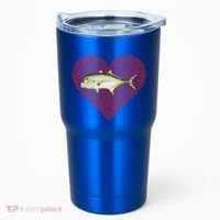 Jack Crevalle Valentines Day Fish Love Fingerprint Gift Tumbler thumb 0