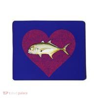 Jack Crevalle Valentines Day Fish Love Fingerprint Gift Mousepad thumb 0