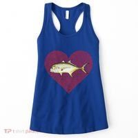 Jack Crevalle Valentines Day Fish Love Fingerprint Gift Women's Tank Top thumb 0