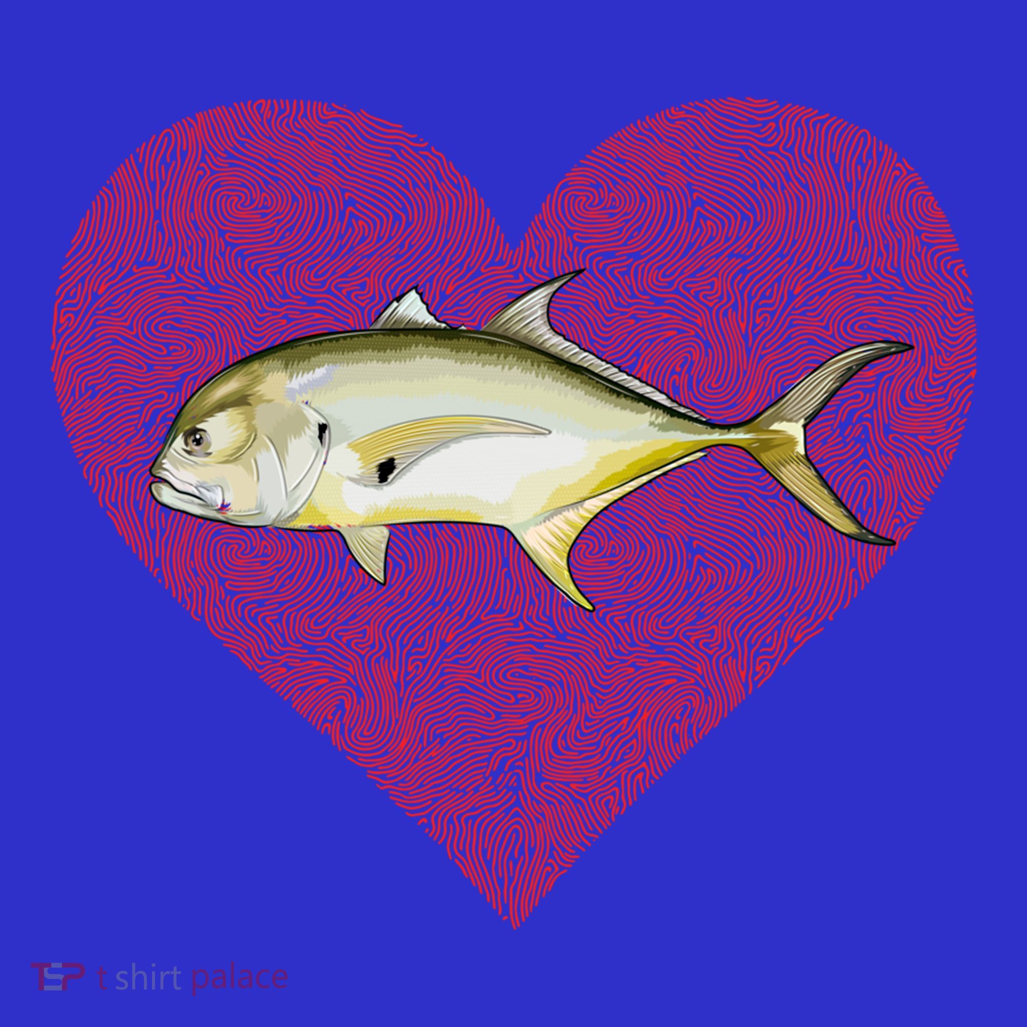 Jack Crevalle Valentines Day Fish Love Fingerprint Gift Women's Tank Top