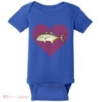 Jack Crevalle Valentines Day Fish Love Fingerprint Gift Baby Bodysuit thumb 0