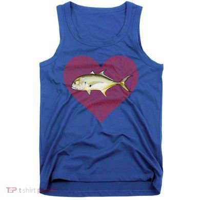 Jack Crevalle Valentines Day Fish Love Fingerprint Gift Tank Top