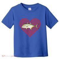 Jack Crevalle Valentines Day Fish Love Fingerprint Gift Toddler T-Shirt thumb 0