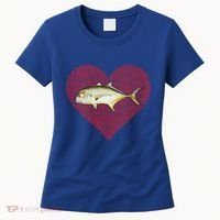 Jack Crevalle Valentines Day Fish Love Fingerprint Gift Women's T-Shirt thumb 0