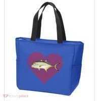 Jack Crevalle Valentines Day Fish Love Fingerprint Gift Tote Bag thumb 3