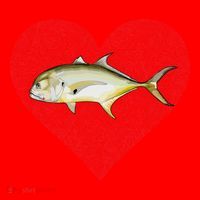 Jack Crevalle Valentines Day Fish Love Fingerprint Gift Santa Hat thumb 1