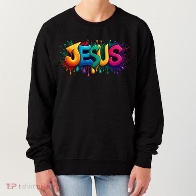 Jesus Colorful Vibrant Splash Women's Sweatshirt
