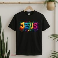 Jesus Colorful Vibrant Splash T-Shirt thumb 2