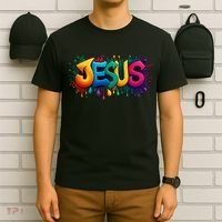 Jesus Colorful Vibrant Splash T-Shirt thumb 6