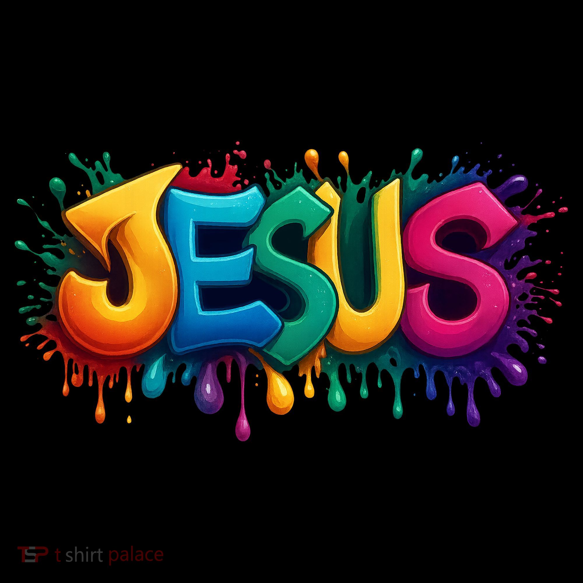 Jesus Colorful Vibrant Splash T-Shirt