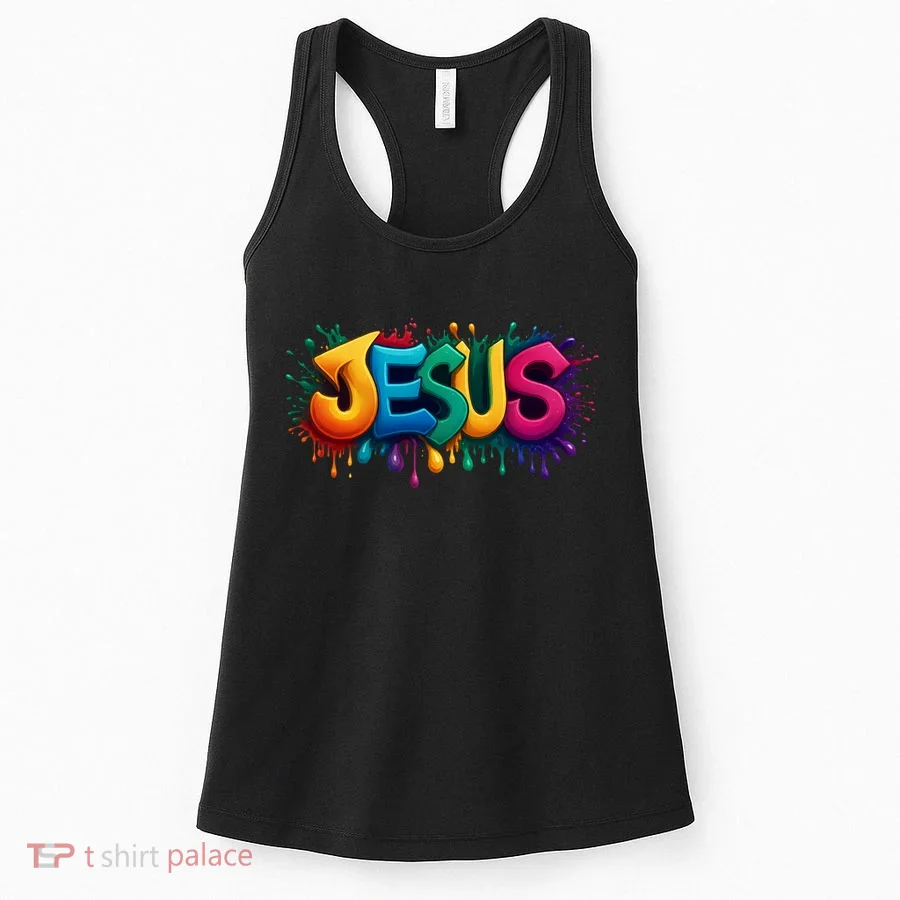 Jesus Colorful Vibrant Splash Women's Tank Top