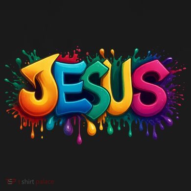 Jesus Colorful Vibrant Splash Short Acrylic Beanie
