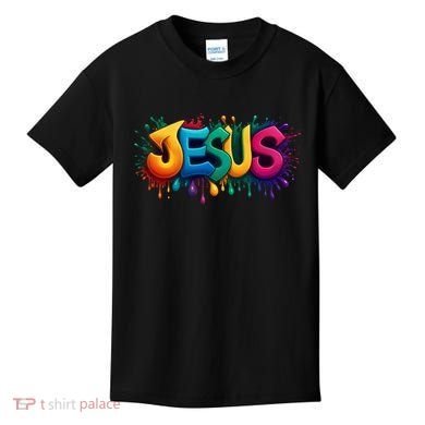 Jesus Colorful Vibrant Splash Kids T-Shirt