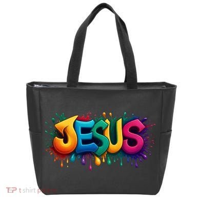 Jesus Colorful Vibrant Splash Tote Bag
