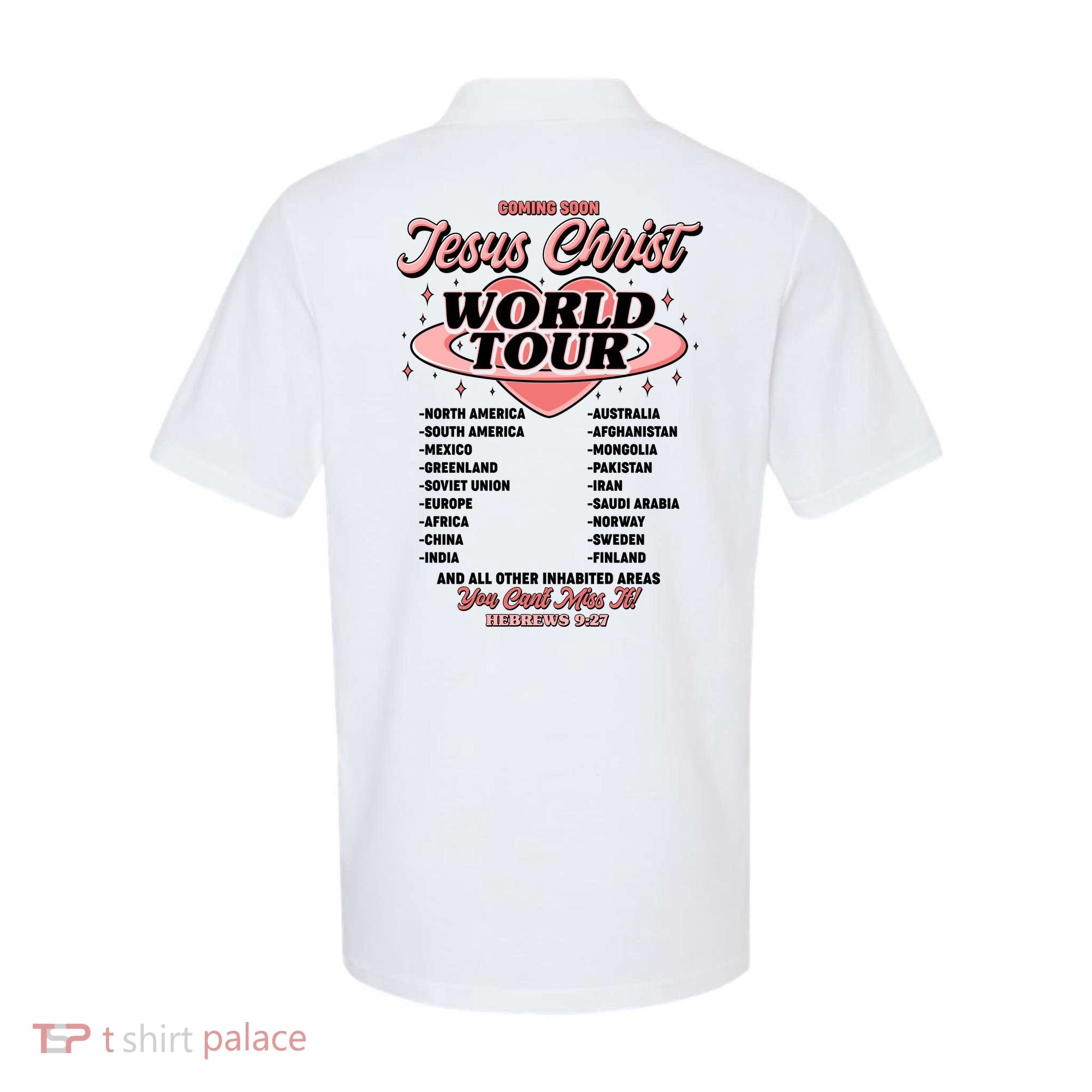 Jesus Christ World Tour Christian Faith Polo