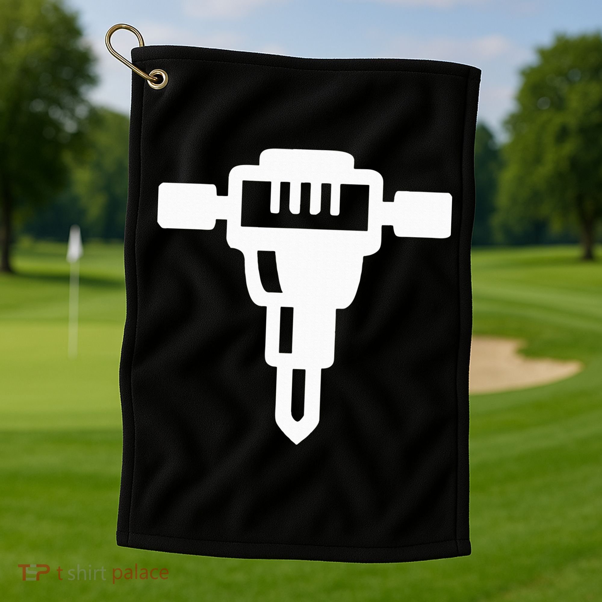 Jackhammer Construction Worker Golf Towel