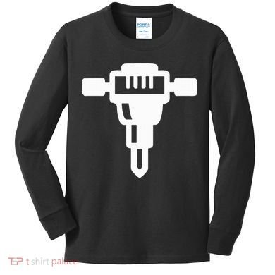 Jackhammer Construction Worker Kids Long Sleeve Shirt