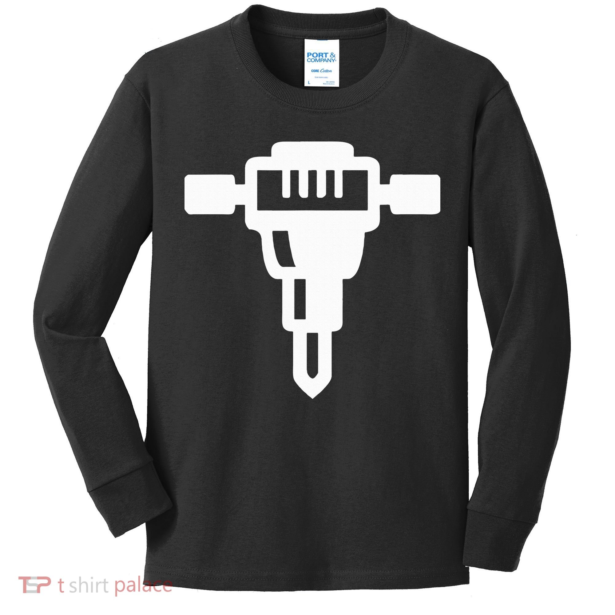 Jackhammer Construction Worker Kids Long Sleeve Shirt