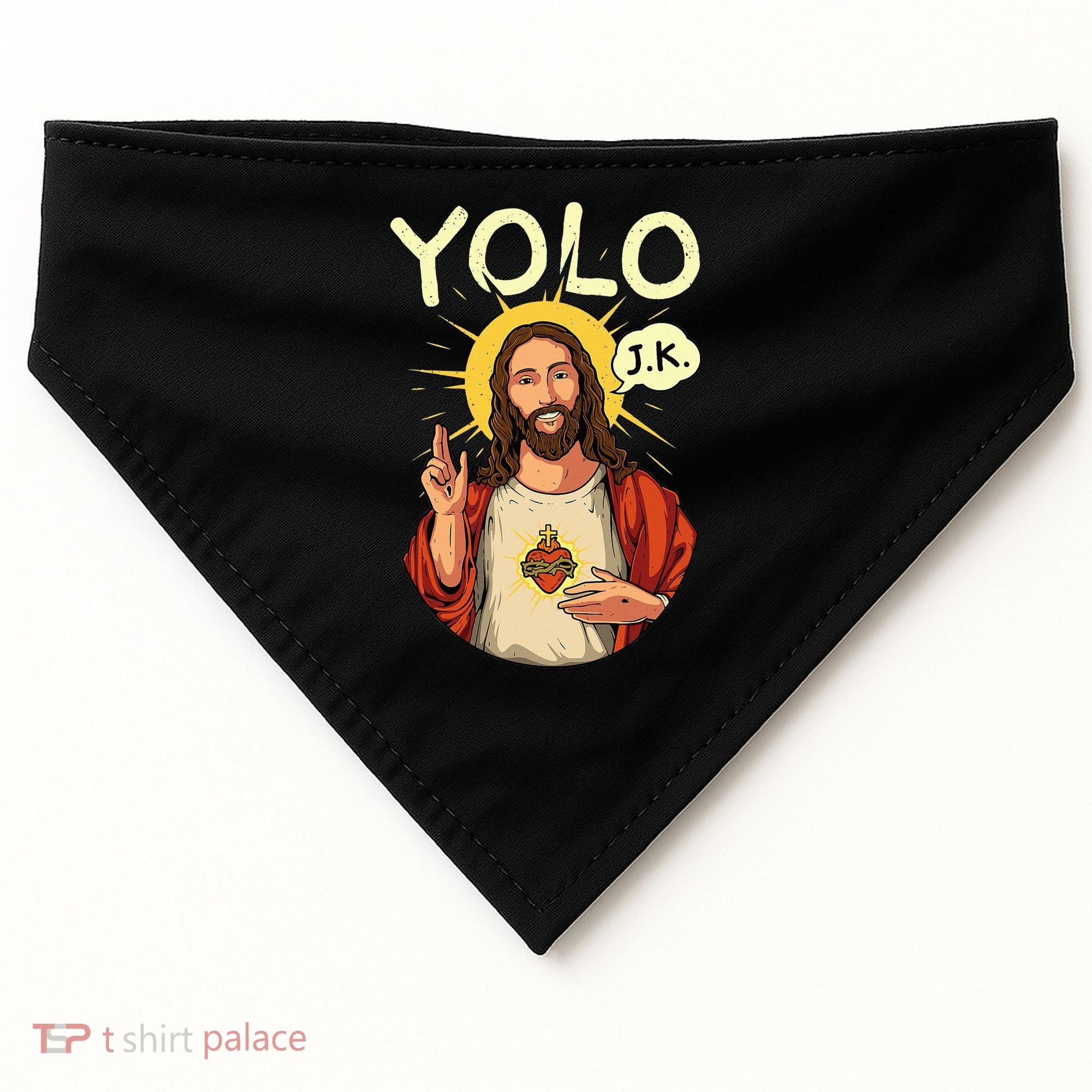 Jesus Christ YOLO JK Meme Funny Christian Easter USA-Made Doggie Bandana