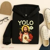 Jesus Christ YOLO JK Meme Funny Christian Easter Hoodie thumb 4