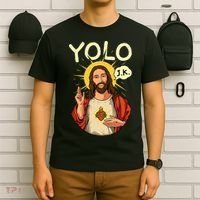 Jesus Christ YOLO JK Meme Funny Christian Easter T-Shirt thumb 6