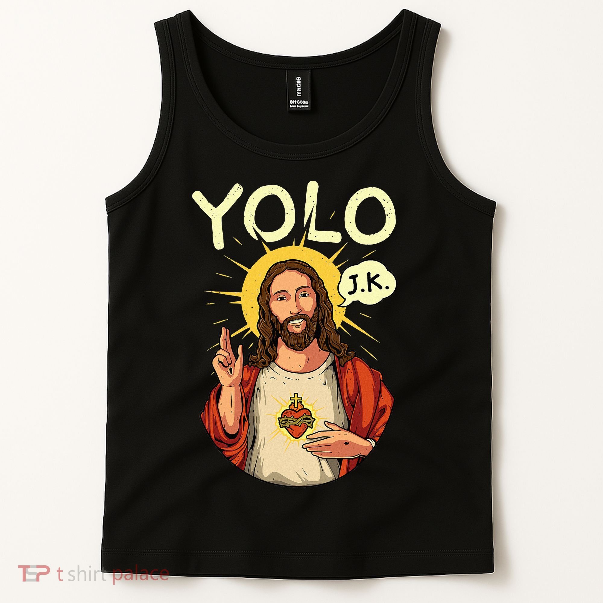 Jesus Christ YOLO JK Meme Funny Christian Easter Tank Top