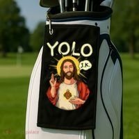 Jesus Christ YOLO JK Meme Funny Christian Easter Golf Towel thumb 2