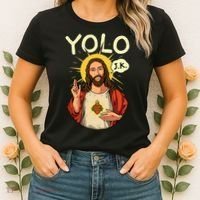 Jesus Christ YOLO JK Meme Funny Christian Easter Women's T-Shirt thumb 2