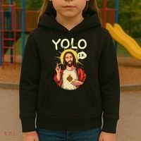 Jesus Christ YOLO JK Meme Funny Christian Easter Kids Hoodie thumb 3