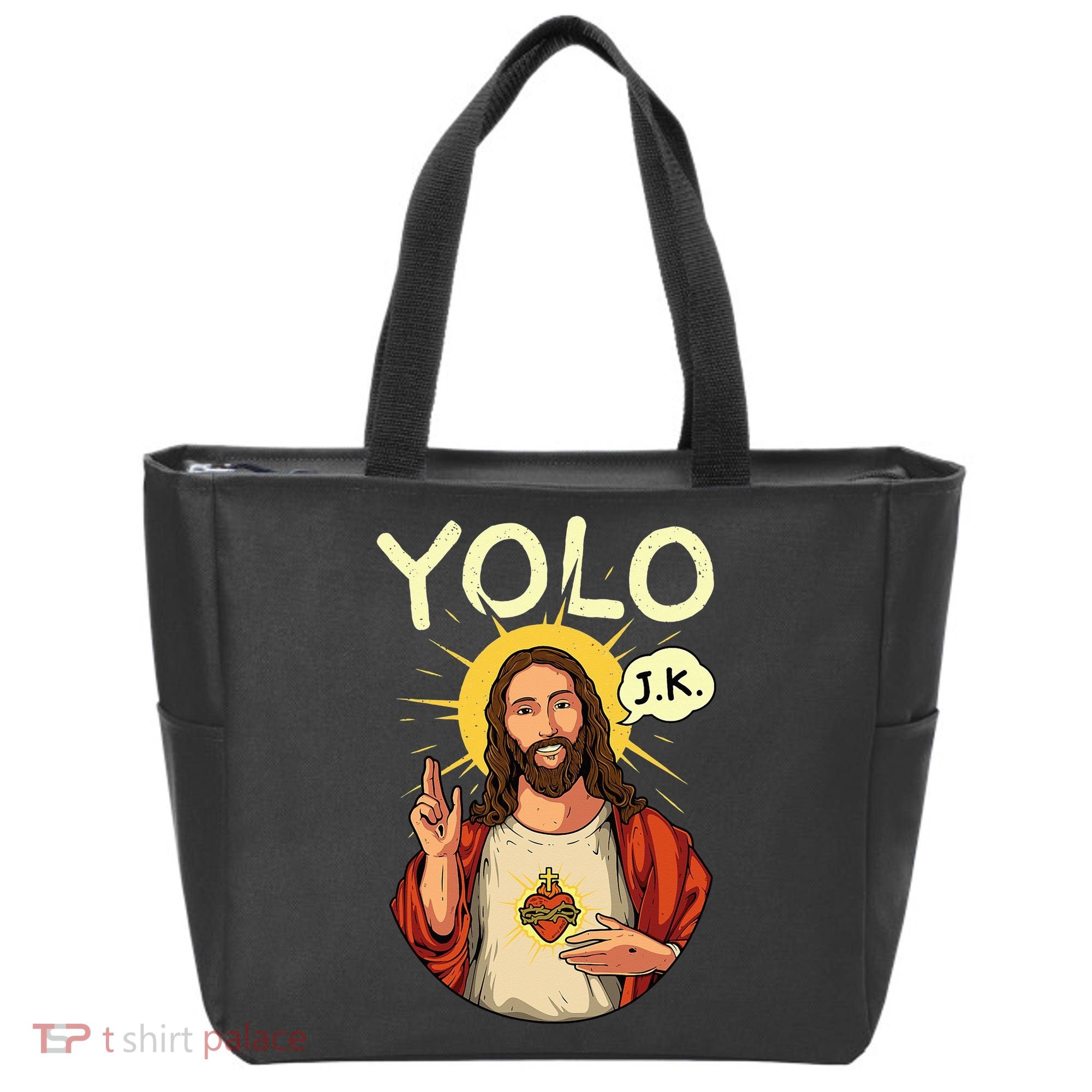 Jesus Christ YOLO JK Meme Funny Christian Easter Tote Bag