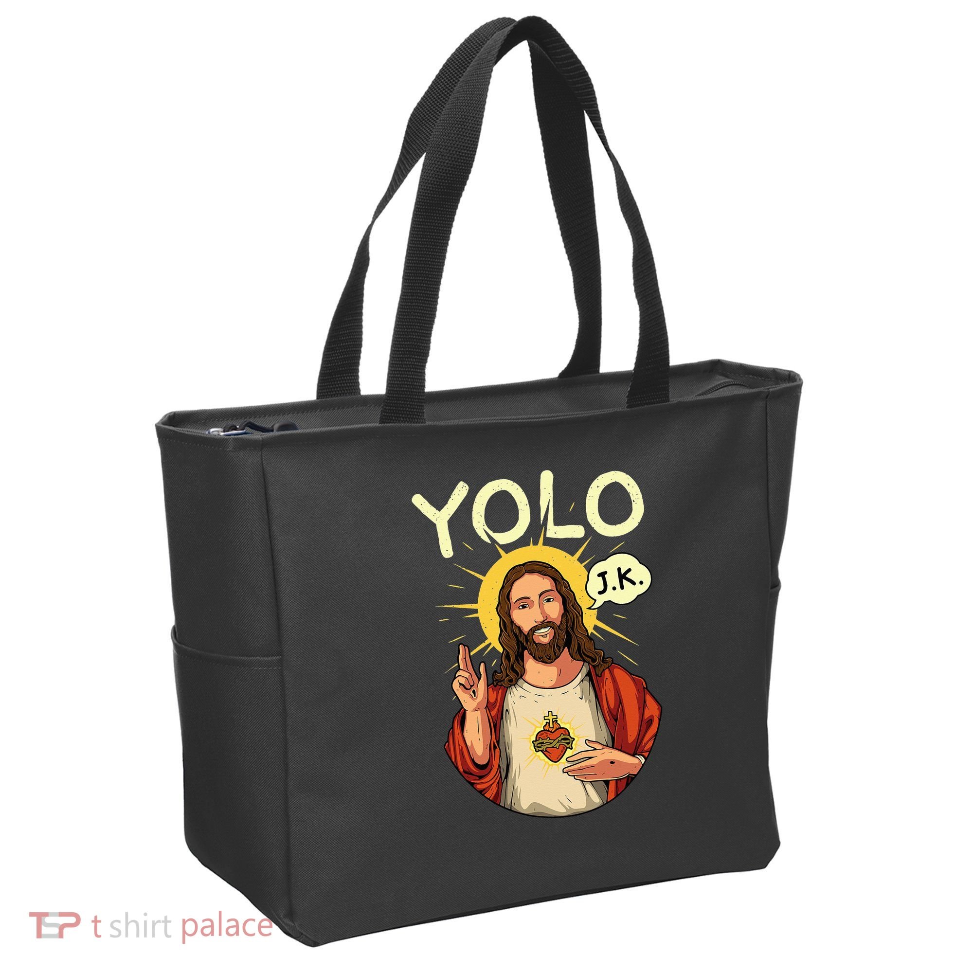 Jesus Christ YOLO JK Meme Funny Christian Easter Tote Bag