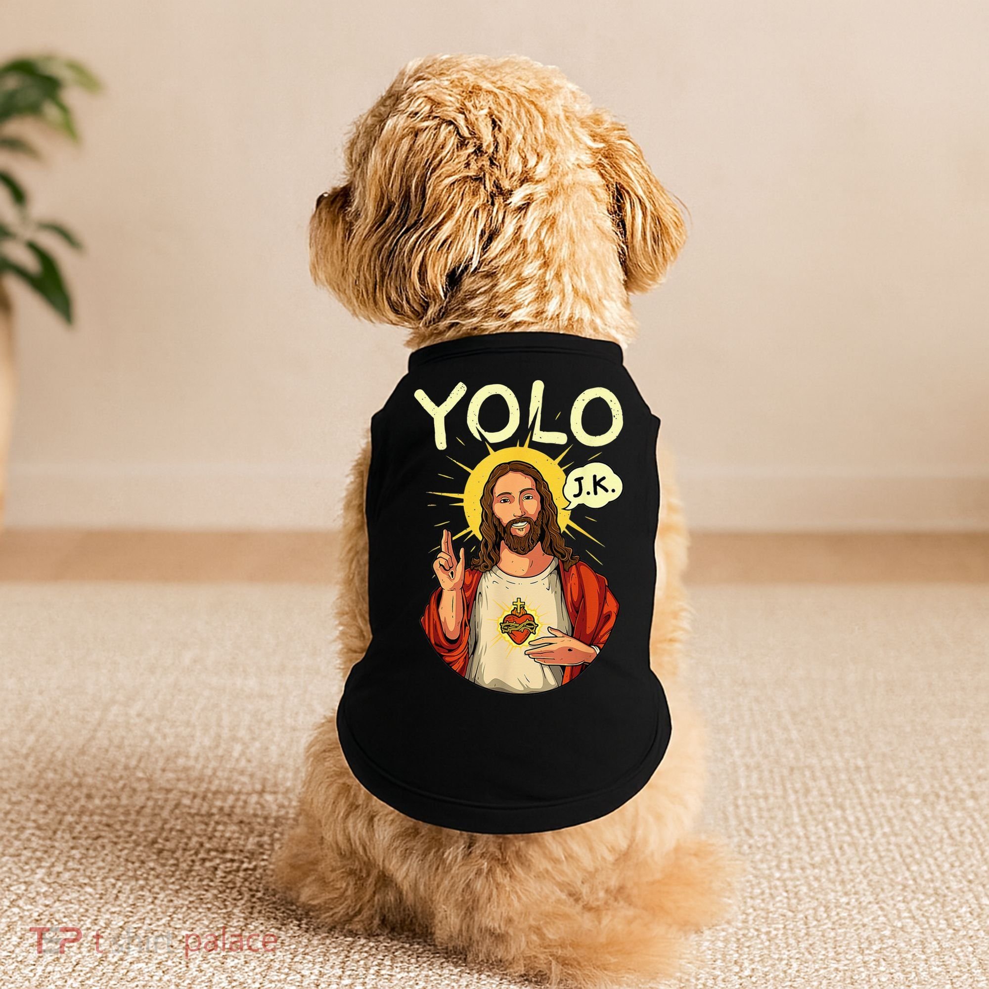 Jesus Christ YOLO JK Meme Funny Christian Easter Doggie Tank