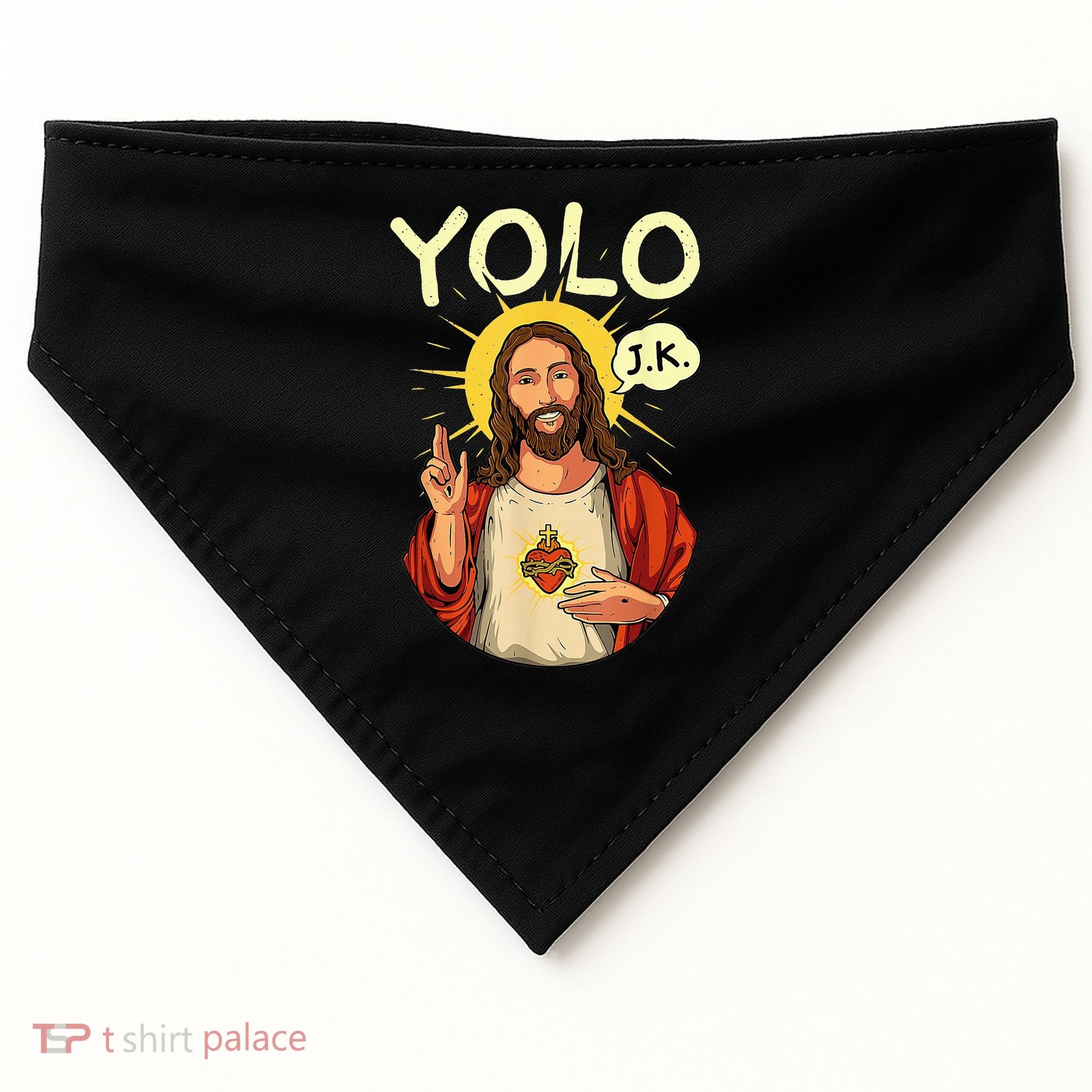 Jesus Christ YOLO JK Meme Funny Christian Easter USA-Made Doggie Bandana