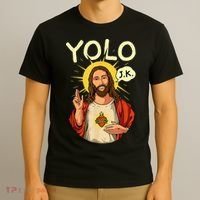Jesus Christ YOLO JK Meme Funny Christian Easter T-Shirt thumb 3