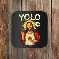 Jesus Christ YOLO JK Meme Funny Christian Easter Coaster thumb 0