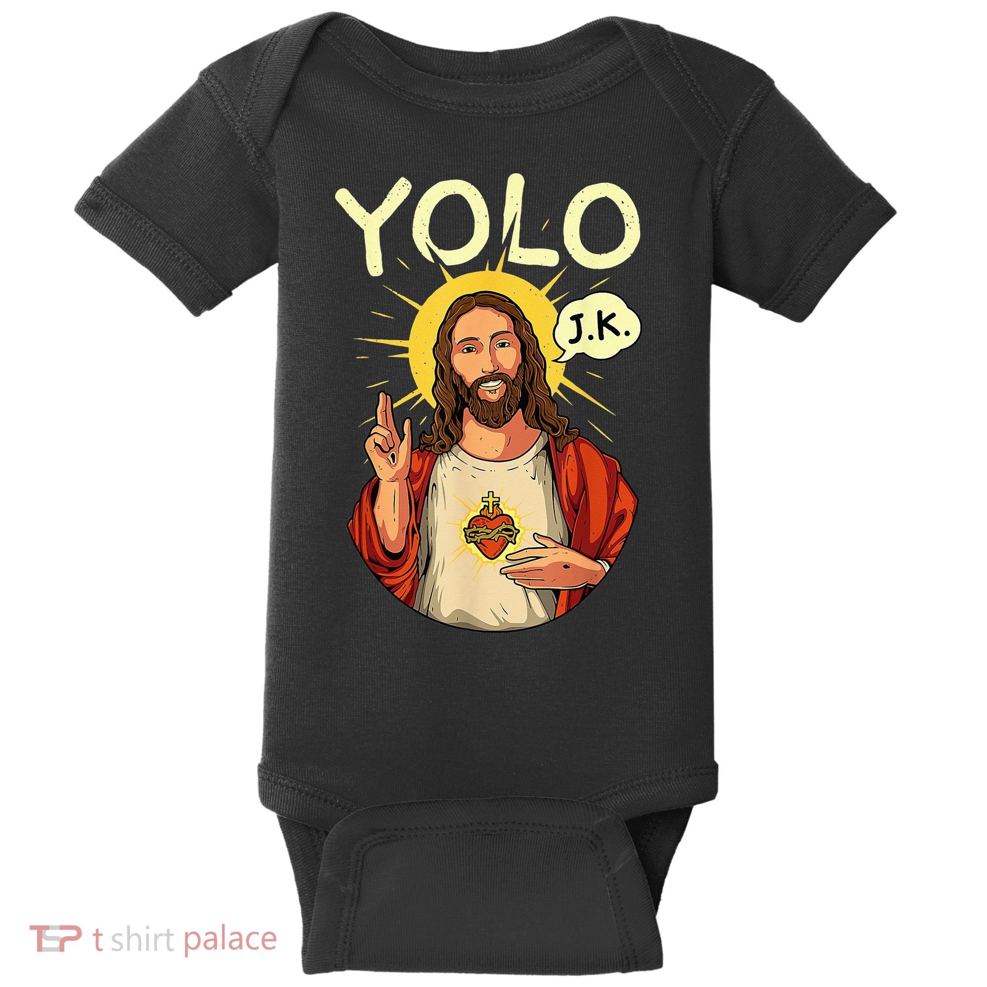 Jesus Christ YOLO JK Meme Funny Christian Easter Baby Bodysuit