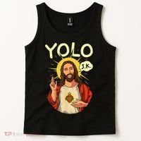 Jesus Christ YOLO JK Meme Funny Christian Easter Tank Top thumb 2